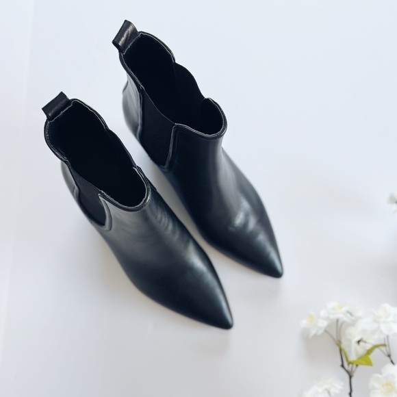 Veronica Beard Iluska Wedge Boots Black Designer - Picture 4 of 9